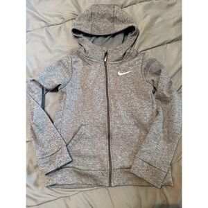 Nike Dri-FIT Kids Hoodie Gray Full Zip Fleece Sweatshirt Boys Girls Size Medium